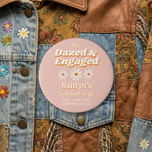 Verward & Verliefd Groovy 70s vrijgezellenfeestje Ronde Button 4,0 Cm