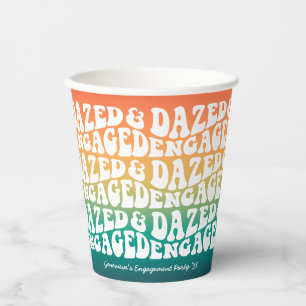 Verward Verliefd Retro Verloving Feestje Papieren Bekers