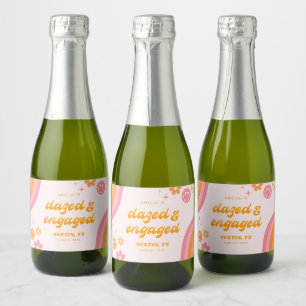 Verward & Verliefd Roze & Oranje Sparkling Wijnetiket