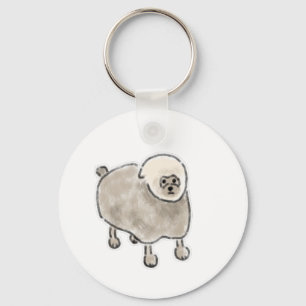 Verward wollig schaap-hond wezen sleutelhanger