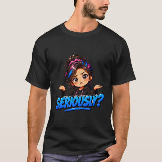 Verwarde Anime Chibi Meisje "MEEN JE DAT NU?" Met T-shirt