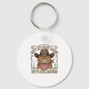 Verwarde Cowboy Kat Rodeo Sleutelhanger