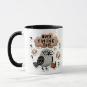 Verwarde Duif - "Overthink This" Grappig Tijdschri Mok (Links)