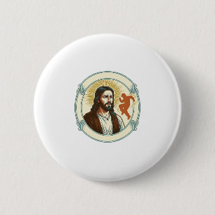 Verwarde Jezus Virale Dans Trend Silhouet Video Ronde Button 5,7 Cm