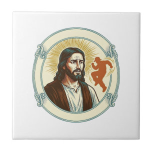 Verwarde Jezus Virale Dans Trend Silhouet Video Tegeltje