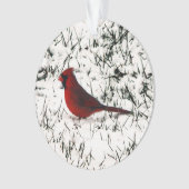 Verwarde kerstkardinaal dubbelzijdig afdrukken ornament (voorkant)