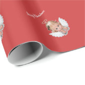 Verwarde kerstpapier met engel-omslagpapier cadeaupapier (Rol Hoek)