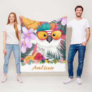 Verwarde koele kaketoe print fleece deken