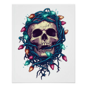 Verwarde Skullmas � Grappige Kerst Skelet Perfect Poster