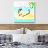 Verwarde vis op woestijneiland Funny Canvas Afdruk (Insitu (Slaapkamer))