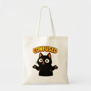 Verwarde zwarte kat tote bag