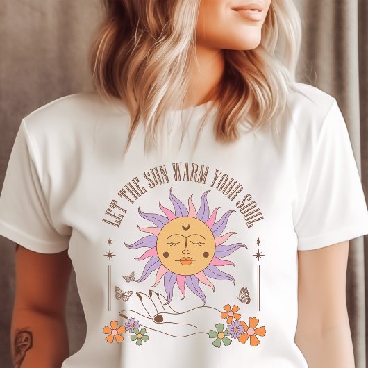 Verwarm je ziel Retro Boho Sun Tri-Blend Shirt