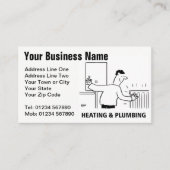 Verwarming Diensten Cartoon Visitekaartje (Voorkant)