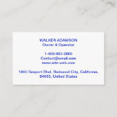 Verwarming en koeling, professionele reparatie HVA Visitekaartje (Achterkant)