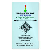 Verwarming en koeling (QR-code, Logo & Slogan) HVA Magnetisch Visitekaartje (Voorkant Verticaal)