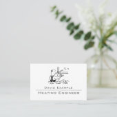 Verwarming Engineer met Illustratie Visitekaartje (Staand voorkant)