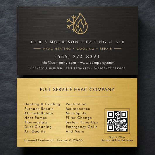 Verwarming Koeling Service Technicus QR Code Visitekaartje