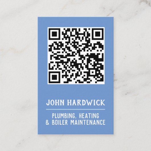 Verwarming, leidingen, ketelonderhoud QR-code Bu Visitekaartje (Voorkant)