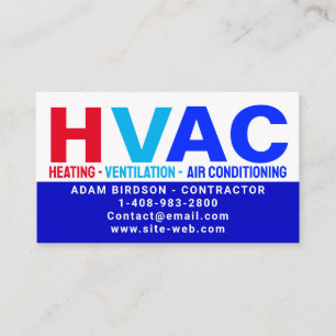 Verwarming & Ventilatie & Airconditioning - HVAC Contactkaartje