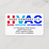 Verwarming & Ventilatie & Airconditioning - HVAC Visitekaartje (Voorkant)