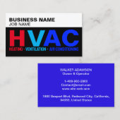 Verwarming Ventilatie Airconditioning, Moderne HVA Visitekaartje (Voorkant / Achterkant)