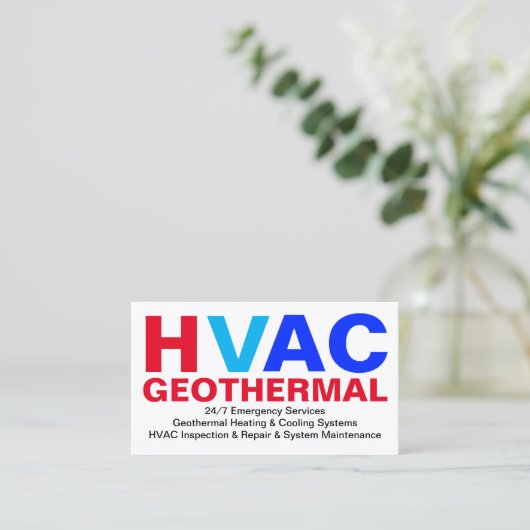 Verwarmings- en koelsystemen - Geothermische HVAC Visitekaartje (Staand voorkant)