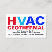 Verwarmings- en koelsystemen - Geothermische HVAC Visitekaartje (Voorkant)