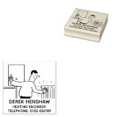 Verwarmingsmonteur test de ketel 	rubberstempel (Gestempeld)