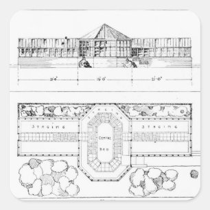 Verwarmingssysteem voor een hotel, conservatorium  vierkante sticker