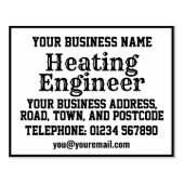 Verwarmingstechnicus met naam, adres, enz 	rubberstempel (Afrduk)