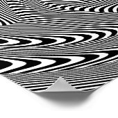 verwarrend hypnotisch wervellijnpatroon zwart wit poster (Hoek)