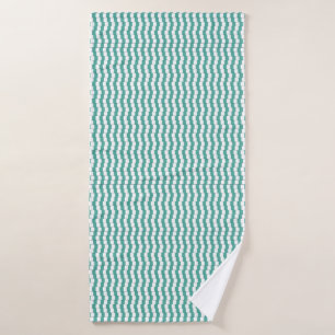 Verwarrende lijnen turquoise badhanddoek