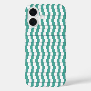 Verwarrende lijnen turquoise iPhone 16 hoesje