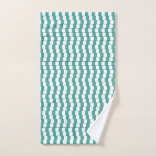 Verwarrende lijnen turquoise handdoek