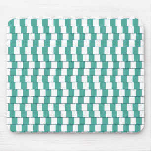 Verwarrende lijnen turquoise muismat