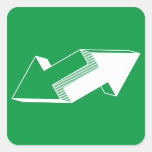 verwarrende pijlen - optische illusie vierkante sticker