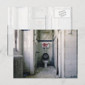 Verwaterde badkamer met graffiti briefkaart (Voorkant / Achterkant)