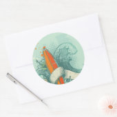 Verweerd surfplankontwerp ronde sticker (Envelop)