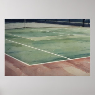 Verweerd Tennisbaan Pickle Ball Kunst Poster