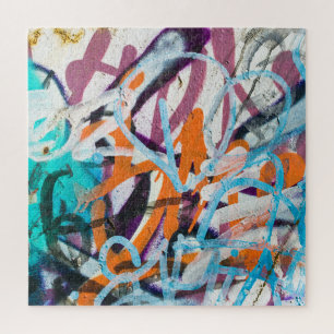 Verweerde betonnen muur, grungy textuur. legpuzzel