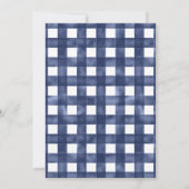 Verweerde blauwe Gingham Kreeft bruiloft Kaart (Achterkant)