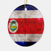 Verweerde Costa Ricaanse vlag Keramisch Ornament (Links)