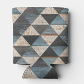 Verweerde houten driehoekpatroon textuur. blikjeskoeler (Achterkant)