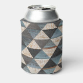 Verweerde houten driehoekpatroon textuur. blikjeskoeler (Blikje Achterkant)