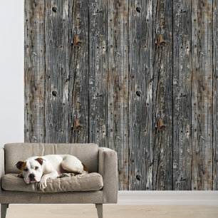 Verweerde Houten Planken Behang