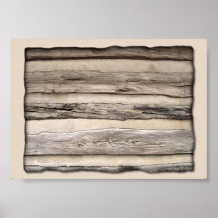 Verweerde Houten Planken Poster