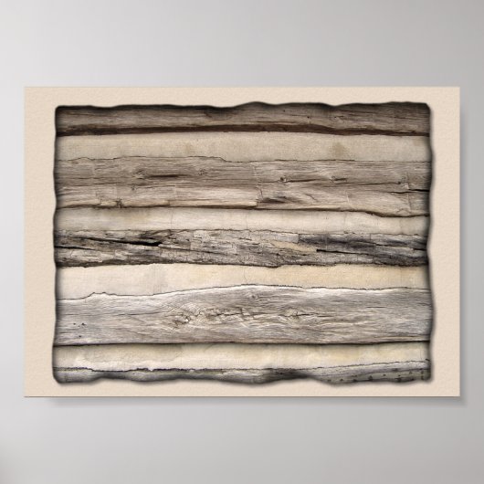 Verweerde Houten Planken Poster (Voorkant)