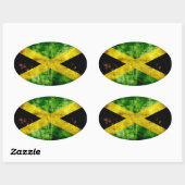 Verweerde Jamaicaanse vlag Ovale Sticker (Vel)