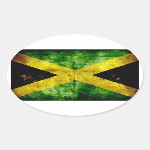 Verweerde Jamaicaanse vlag Ovale Sticker