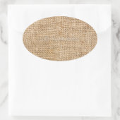 verweerde jute ovale sticker (Tas)